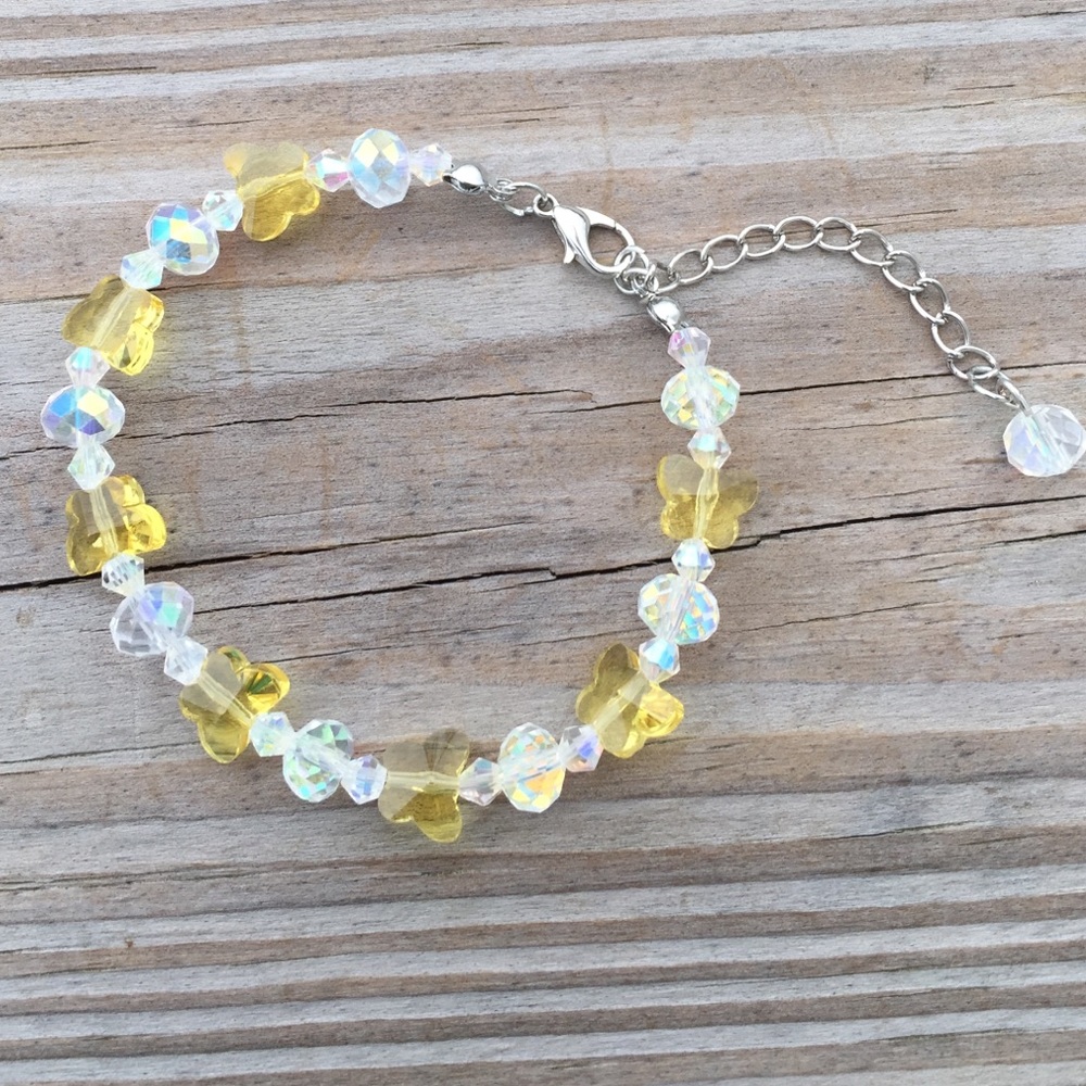 Yellow Butterfly Austrian Crystal Bracelet